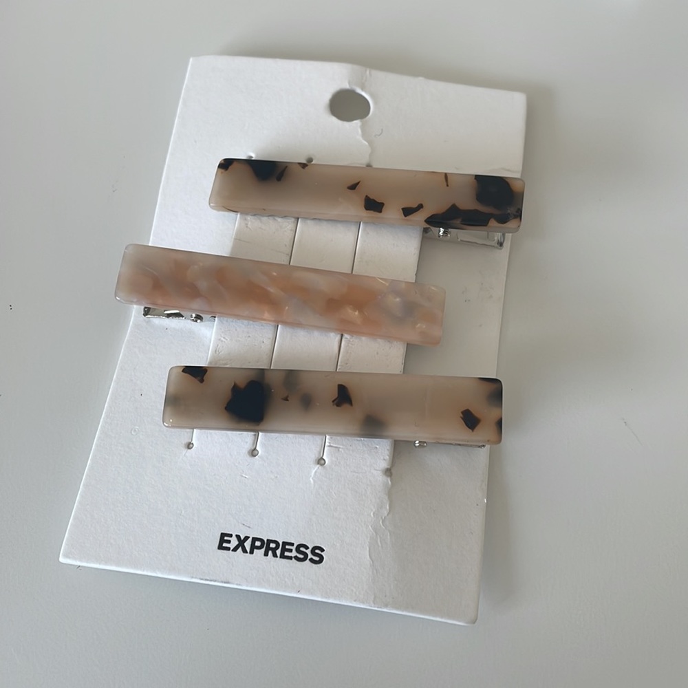 Express Hair Clips - Acrylic Blond Tortoise & Peach - Picture 3 of 4